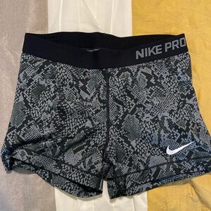 Nike pro dri fit spandex shorts snake print